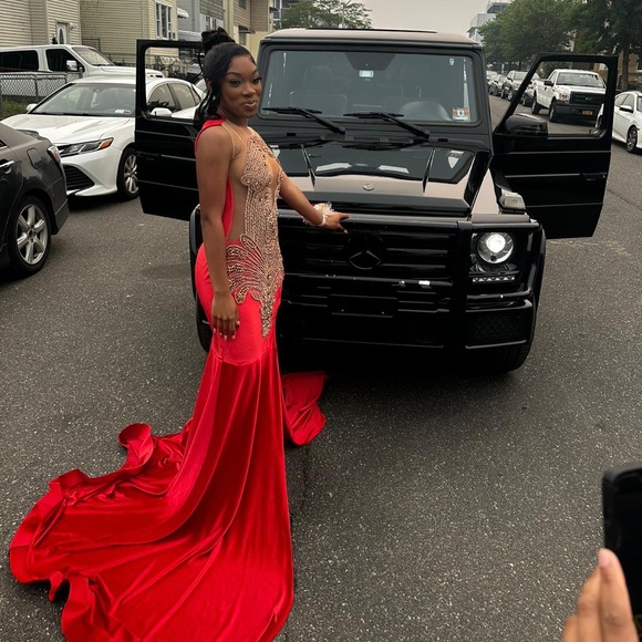 Custom Made Velvet Prom Dress